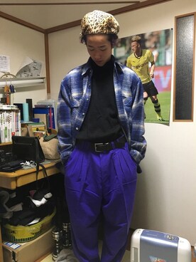 「アイテム（ハンチング/ベレー帽、ゴールド系）」を使った、NAYAKOHEIさん（メンズ・169cm）の冬コーディネート