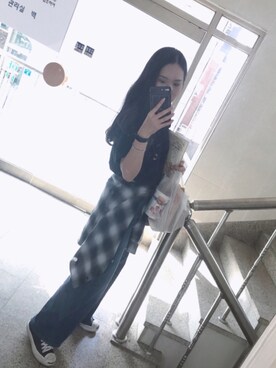 「CONVERSE（コンバース）のCONVERSE コンバース ジャック パーセル / JACK PURCEL（スニーカー）」を使った、Josslynさん（レディース・157cm）の秋コーディネート