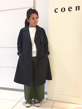 「coenスタッフスタイリング」｜「アイテム（トレンチコート）」を使った、iku_miさん（レディース・157cm）の冬コーディネート