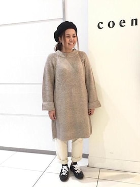 「coenスタッフスタイリング」｜「アイテム（ハンチング/ベレー帽）」を使った、iku_miさん（レディース・158cm）の秋コーディネート