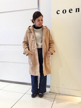 「coenスタッフスタイリング」｜「アイテム（ダッフルコート）」を使った、iku_miさん（レディース・158cm）の冬コーディネート