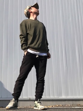 「JOHN ELLIOTT+CO（ジョンエリオット）のアイテム（パンツ）」を使った、ひろしさん（メンズ・166cm）の春コーディネート