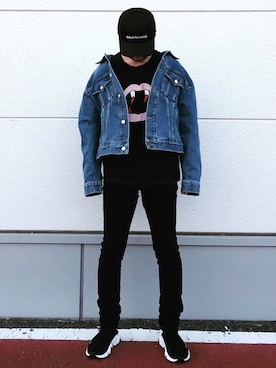 「Saint Laurent」｜「アイテム（デニムジャケット）」を使った、ひろしさん（メンズ・166cm）の秋コーディネート