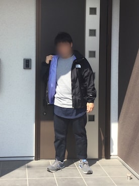 「ポケットＴシャツ」｜「アイテム（マウンテンパーカー）」を使った、サカエさん（メンズ・160cm）の春コーディネート