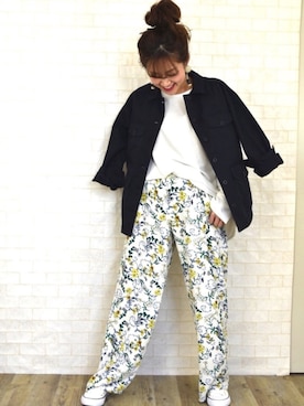 「アイテム（ミリタリージャケット）」を使った、tsurumayu☆さん（レディース・153cm）の冬コーディネート