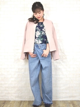 「ラップパンツ」｜「アイテム（ブルゾン）」を使った、tsurumayu☆さん（レディース・153cm）の冬コーディネート
