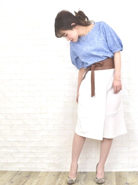 「アイテム（ゴールド系）」を使った、tsurumayu☆さん（レディース・153cm）の春コーディネート