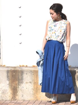 「LHELBIE（レルビエ）のアイテム」を使った、tsurumayu☆さん（レディース・153cm）の春コーディネート