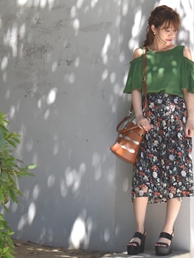 「CURI BISCUI（キュリ　ビスキュイ）のアイテム」を使った、tsurumayu☆さん（レディース・153cm）の夏コーディネート