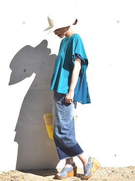 「CURI BISCUI（キュリ　ビスキュイ）のアイテム」を使った、tsurumayu☆さん（レディース・153cm）の夏コーディネート