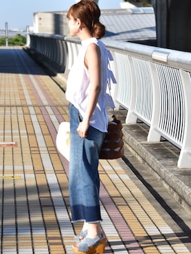 「CURI BISCUI（キュリ　ビスキュイ）のアイテム」を使った、tsurumayu☆さん（レディース・153cm）の夏コーディネート