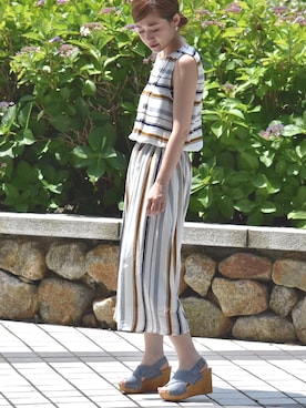 「WASH（ウォッシュ）のアイテム」を使った、tsurumayu☆さん（レディース・153cm）の夏コーディネート