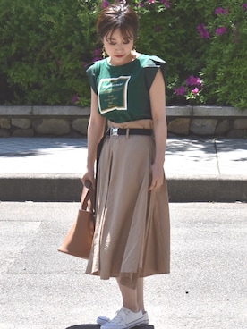 「CURI BISCUI（キュリ　ビスキュイ）のアイテム」を使った、tsurumayu☆さん（レディース・153cm）の夏コーディネート