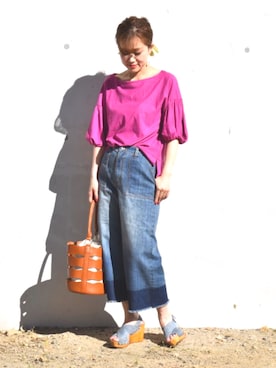 「CURI BISCUI（キュリ　ビスキュイ）のアイテム」を使った、tsurumayu☆さん（レディース・153cm）の夏コーディネート