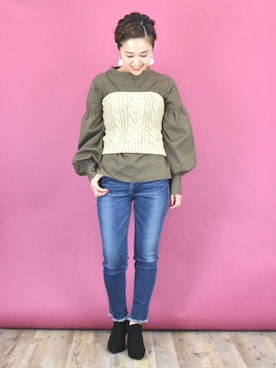 「ニットビスチェ」｜tsurumayu☆さん（レディース・153cm）の夏コーディネート