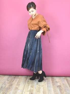 「アイテム（トップス、ブラウン系）」を使った、tsurumayu☆さん（レディース・153cm）の秋コーディネート