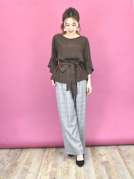 「Eimee Law（エイミーロウ）のアイテム」を使った、tsurumayu☆さん（レディース・153cm）の秋コーディネート