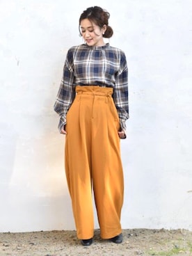 「LHELBIE（レルビエ）のアイテム」を使った、tsurumayu☆さん（レディース・153cm）の秋コーディネート