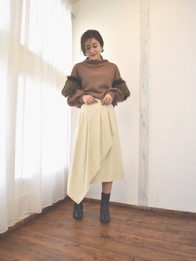 「LHELBIE（レルビエ）のアイテム」を使った、tsurumayu☆さん（レディース・153cm）の冬コーディネート