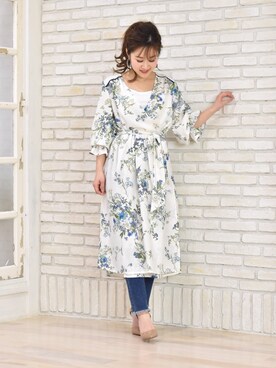 「アイテム（ピアス（両耳用）、グレー系）」を使った、tsurumayu☆さん（レディース・153cm）の春コーディネート