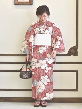 「アイテム（浴衣）」を使った、tsurumayu☆さん（レディース・153cm）の夏コーディネート