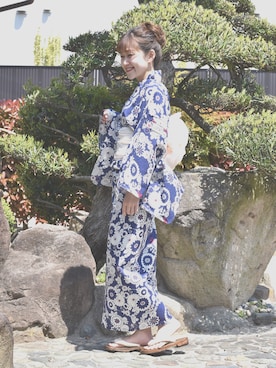 「アイテム（浴衣）」を使った、tsurumayu☆さん（レディース・153cm）の夏コーディネート