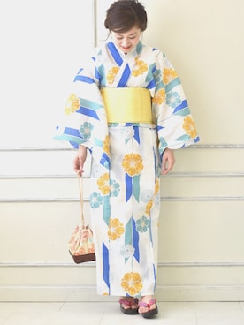 「アイテム（浴衣）」を使った、tsurumayu☆さん（レディース・153cm）の夏コーディネート