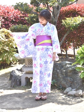 「アイテム（浴衣）」を使った、tsurumayu☆さん（レディース・153cm）の夏コーディネート