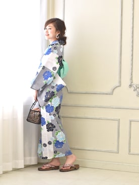 「アイテム（浴衣）」を使った、tsurumayu☆さん（レディース・153cm）の夏コーディネート