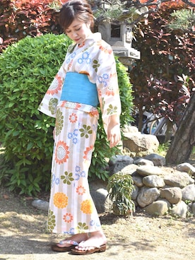 「アイテム（浴衣）」を使った、tsurumayu☆さん（レディース・153cm）の夏コーディネート