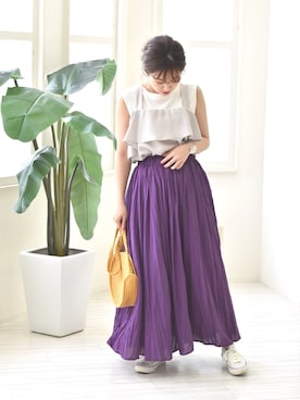 「LHELBIE（レルビエ）のアイテム」を使った、tsurumayu☆さん（レディース・153cm）の夏コーディネート