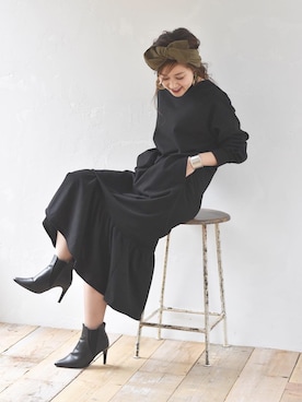 「LHELBIE（レルビエ）のアイテム」を使った、tsurumayu☆さん（レディース・153cm）の秋コーディネート