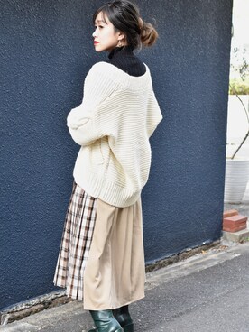 「k*（ケイ）のアイテム（トップス）」を使った、tsurumayu☆さん（レディース・153cm）の秋コーディネート