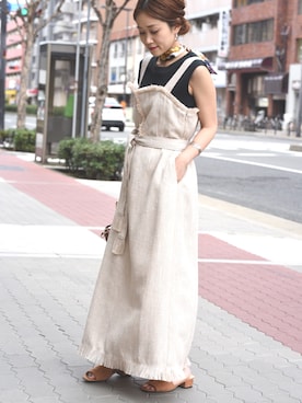 「平成最後のWEARISTAセンバツ」｜「アイテム（ジャンパースカート）」を使った、tsurumayu☆さん（レディース・153cm）の春コーディネート