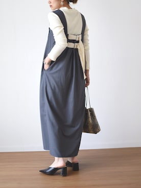 「アイテム（ジャンパースカート）」を使った、tsurumayu☆さん（レディース・153cm）の秋コーディネート