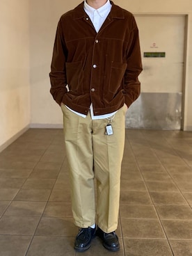 「パラブーツ」｜「アイテム（財布/小物）」を使った、田邊敬一朗さん（メンズ・177cm）の冬コーディネート