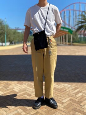Il Bisonte イルビゾンテ のショルダーバッグを使ったメンズ人気ファッションコーディネート 季節 6月 8月 Wear