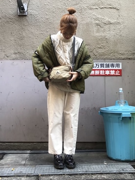 「古着屋さん」｜かーやんさん（レディース・167cm）の冬コーディネート