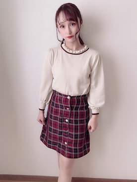 「archives e'pice（アルシーヴエピス）のアイテム（スカート）」を使った、みなみさん（レディース・161cm）の秋コーディネート