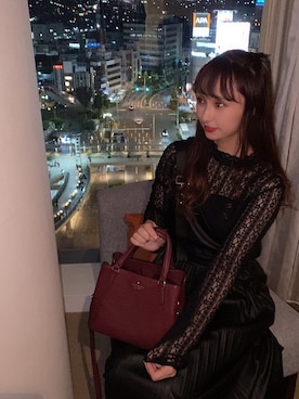 「ディナー」｜「アイテム（オールインワン・サロペット）」を使った、みなみさん（レディース・161cm）の秋コーディネート