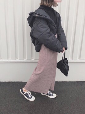 「アイラブCONVERSE」｜「アイテム（ダウンジャケット/コート）」を使った、ayanaさん（レディース・153cm）の冬コーディネート