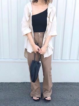 「スリット」｜「アイテム（その他トップス）」を使った、ayanaさん（レディース・153cm）の夏コーディネート