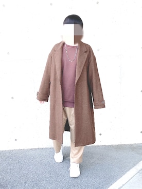 「ADRER（アドラー）のアイテム（チェスターコート）」を使った、YUSEIさん（メンズ・172cm）の冬コーディネート