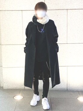 「ADRER（アドラー）のアイテム（チェスターコート）」を使った、YUSEIさん（メンズ・172cm）の冬コーディネート
