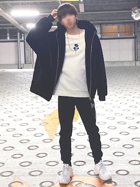 「ファーアウター」｜「アイテム（その他アウター）」を使った、YUSEIさん（メンズ・172cm）の冬コーディネート