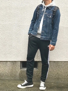 「ジャックパーセル」｜「アイテム（ブルゾン）」を使った、くろむ:crさん（メンズ・180cm）の秋コーディネート