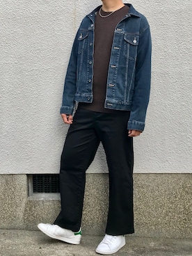 「シンプルおしゃれが好き」｜「アイテム（ブルゾン）」を使った、くろむ:crさん（メンズ・180cm）の秋コーディネート