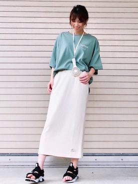 「RAG MACHINE（ラグマシーン）のアイテム（トップス）」を使った、tomoさん（レディース・160cm）の夏コーディネート