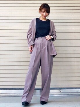 「Right-on（ライトオン）のアイテム（ノーカラージャケット）」を使った、tomoさん（レディース・160cm）の夏コーディネート
