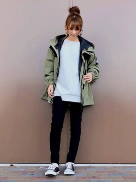 「CAMP7」｜「アイテム（マウンテンパーカー）」を使った、tomoさん（レディース・160cm）の秋コーディネート